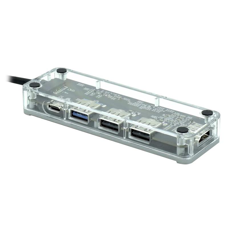 Hub Havit Tipo C Hb4020 USB 3.0 Transparente