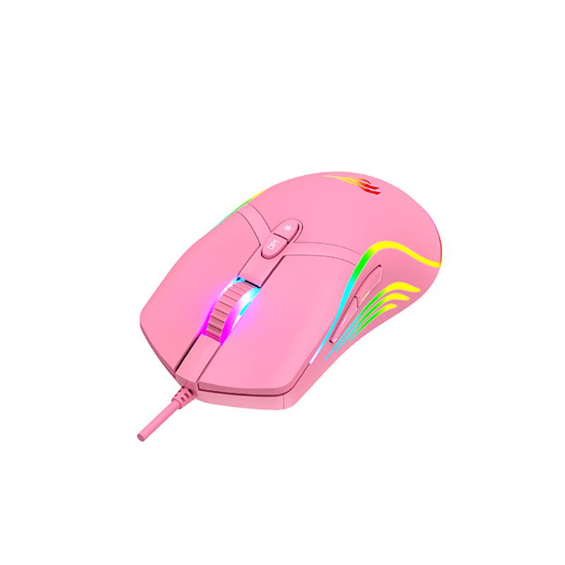 Mouse Havit MS1029 Gaming RGB Rosado