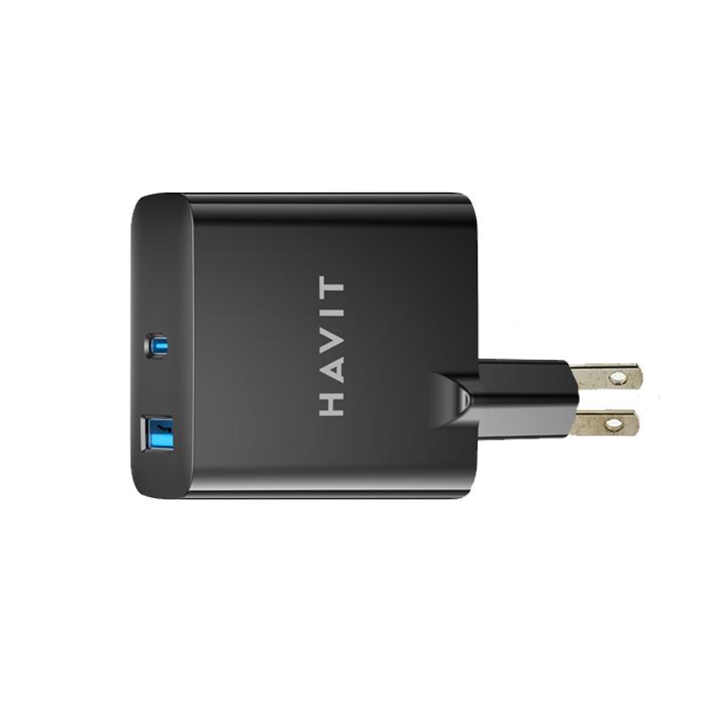 Cargador Havit 110V a Tipo C+USB+ carga Inalámbrica UC45W