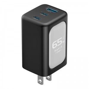 Cargador Havit 110V a 2 Tipo C+USB UC 260