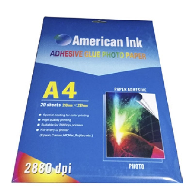 Papel Fotográfico A4 Adhesivo American Ink
